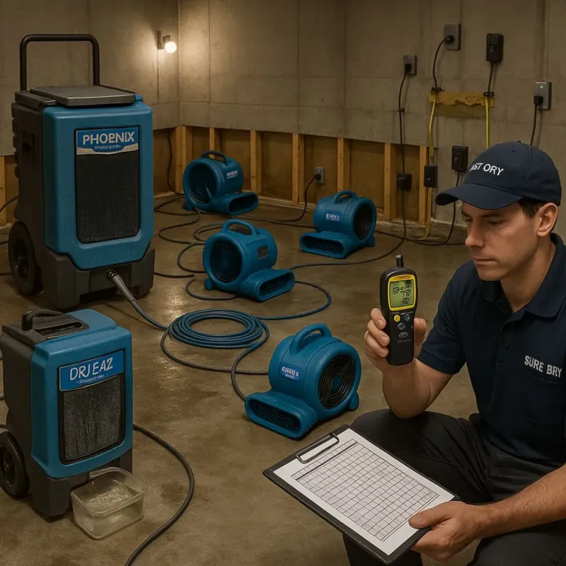 Structural Drying and Dehumidification process in Guttenberg, IA